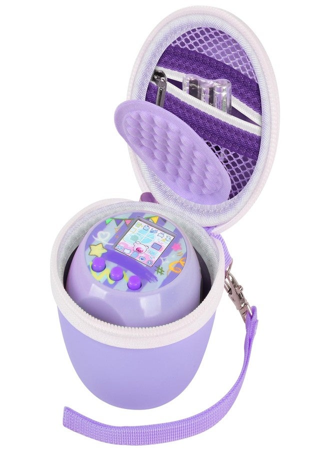 casmilee Toy Case for Punirunes/for Tamagotchi Interactive Digital Pet, Kids Virtual Electronic Pets Holder with Partition to Protect Screen & Mesh Pocket for Small Accessories- Box Only (Purple) - Image 1